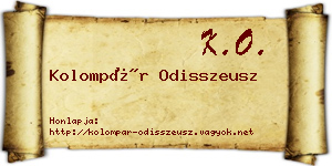 Kolompár Odisszeusz névjegykártya